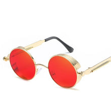 Load image into Gallery viewer, Metal Round Steampunk Sunglasses